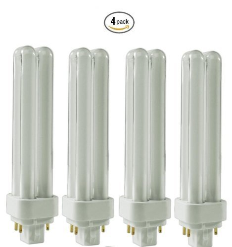 (4 Pack) CFL Bulbs Direct Generic Replacement for Panasonic FDS18E35/4 18W 3500K Double Tube, 4 Pin G24q-2 Base, Compact Fluorescent Light Bulbs