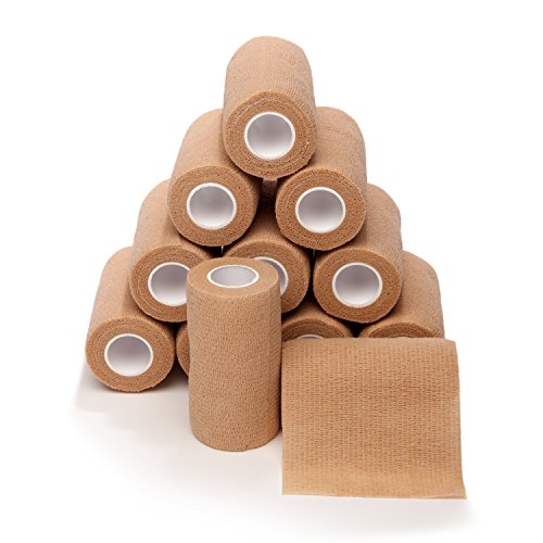 4-in-Wide-Self-Adherent-Cohesive-Wrap-Bandages-12-Pack-5-yds-Self-Adhesive-Non-Woven-Bandage-Rolls