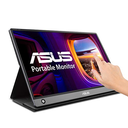 ASUS ZenScreen 15.6" 1080P Portable Touch Monitor (MB16AMT) - Full HD, IPS, 10-point Touch, Built-in Battery, Foldable Smart Case, USB-C Power Delivery, Micro HDMI, For Laptop, PC, Phone, Console