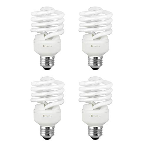 Compact Fluorescent Light Bulb T2 Spiral CFL, 2700k Soft White, 23W (100 Watt Equivalent), 1600 Lumens, E26 Medium Base, 120V, UL Listed (Pack of 4)