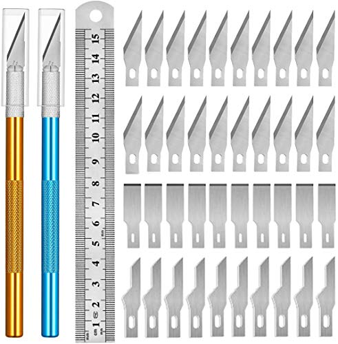DIYSELF Upgrade Precision Carving Craft Knife Hobby Knife Kit,Utility Knife with 40 Spare Blades for Art, Scrapbooking,Stencil