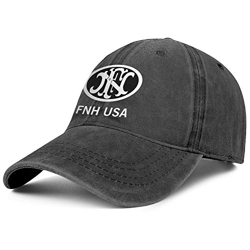 FNH USA Fn Herstal Cowboys Cap Cotton Strapback Baseball Ball Hat Men Women, Black-18, One Size
