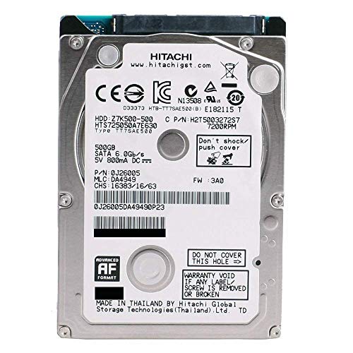 HGST Travelstar Z7K500 HTS725050A7E630 (0J38075) 500GB 7200RPM 32MB Cache SATA 6.0Gb/s 2.5-inch Internal Notebook Hard Drive - 2 Year Warranty