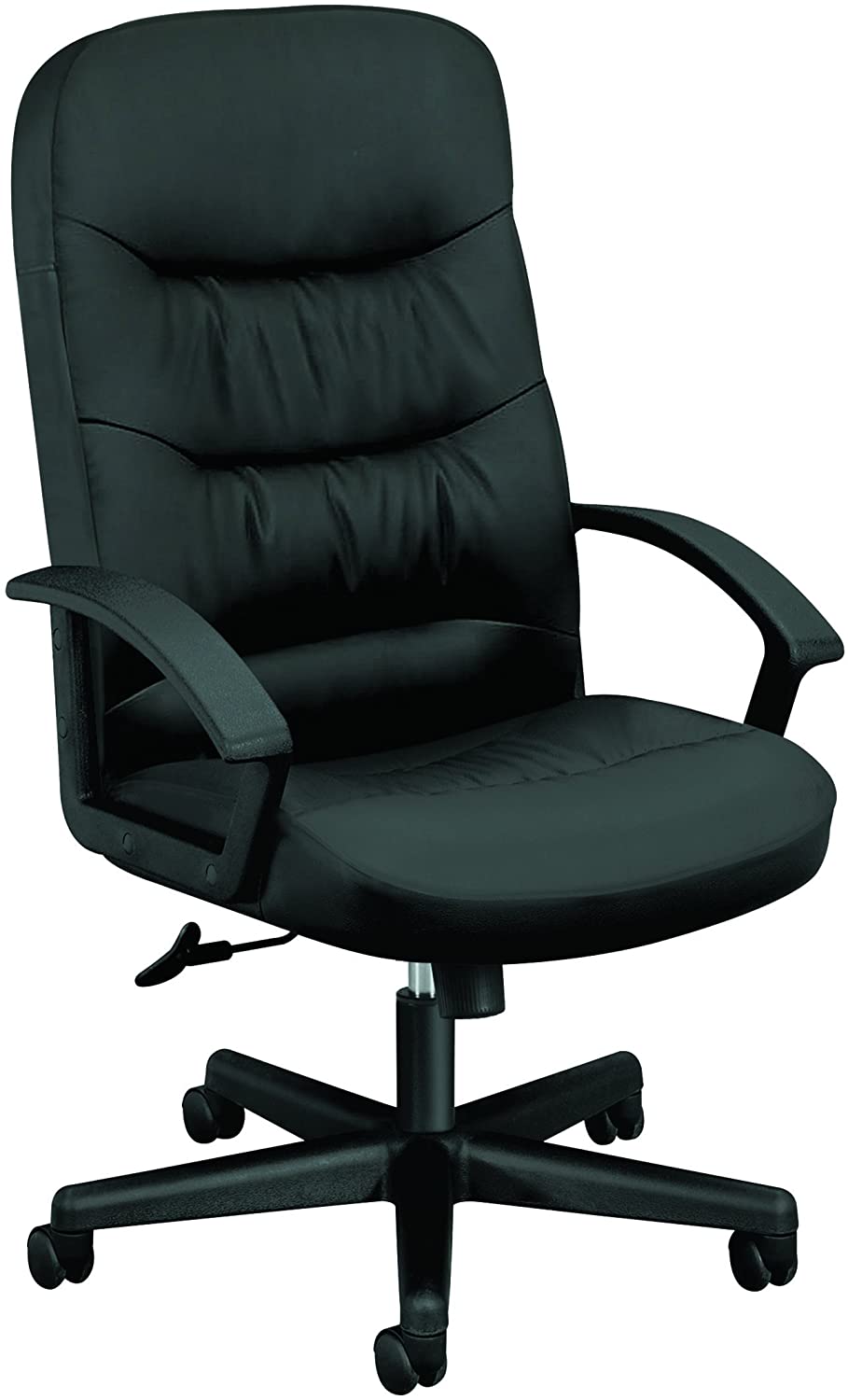 HON Charge Leather Executive Chair - High Back Armed Office Chair for Computer Desk, Black (HVL641)