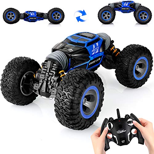 KingsDragon Remote Control Car,2.4 GHZ High Speed Stunt RC Racing Cars RC Rock Crawler w/ Rechargeable Batteries,Indoor Outdoor Motors Vehicles Buggy Hobby Car Toy Gifts for Boys Girls-Red