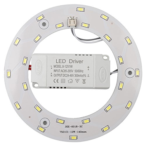 Ledytech 12w 5730 SMD Led Panel Ceiling Light Fixtures Circle Annular Round Replacement Board Bulb (Warmwhite 3000-3500k)
