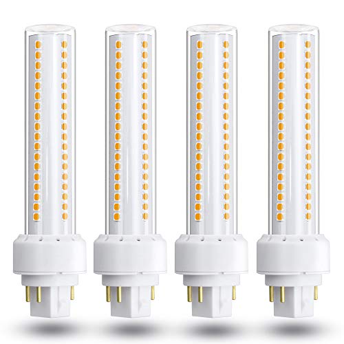Lustaled Gx24 LED Bulb, 12W Gx24q/G24q 4-Pin Base PL Recessed Light 26W Daylight 6000K Compact Fluorescent Lamp Replacement for Ceiling Light Downlights Wall Sconce, 4-Pack (Remove/bypass the Ballast)