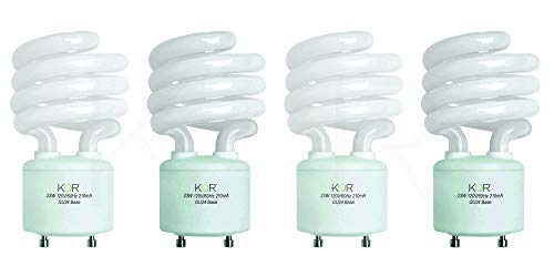 (Pack of 4) 23 Watt Mini Spiral - GU24 Base - (100W Equivalent) - T2 Mini-Twist - CFL Light Bulb - 2700K Warm White