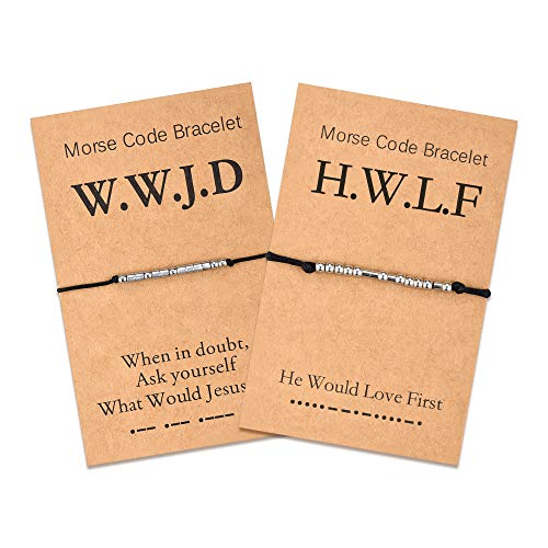 Tarsus-WWJD-HWLF-Bracelets-What-Would-Jesus-Do-He-Would-Love-First-Bracelet-Morse-Code-Gifts-for-Women-Men-Boy-Girls