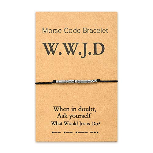 Tarsus WWJD What Would Jesus Do Bracelets Fundraisers Religous Christian Inspirational Morse Code Gifts for Women Men or Boys Girls
