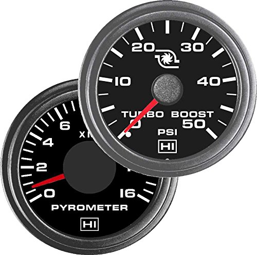 TruckMeter Hewitt Industries Combo Pyrometer & 50PSI Boost Gauge Kit