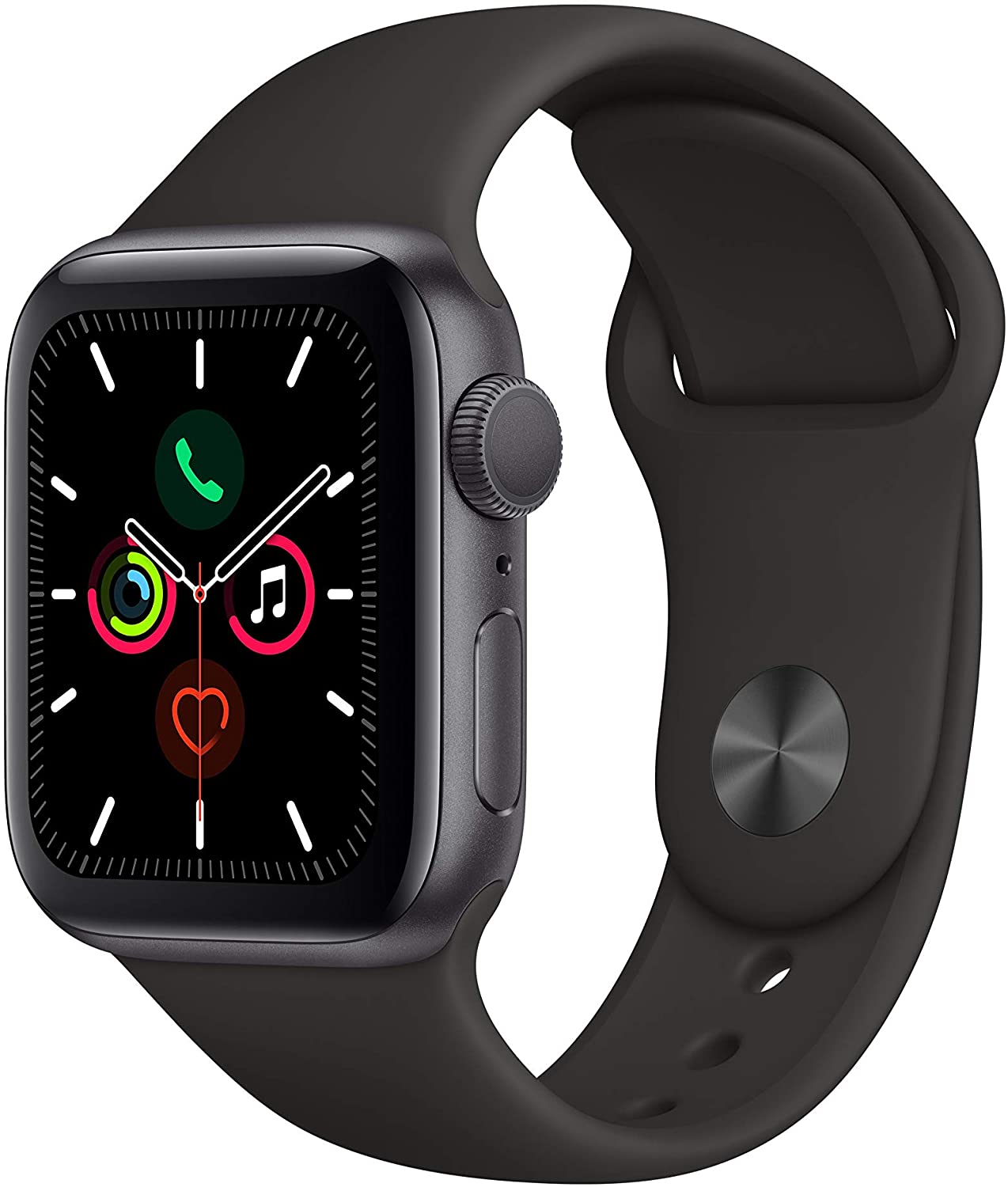 Apple Watch Series 5 Space Gray Aluminum Case with Black Sport Band
