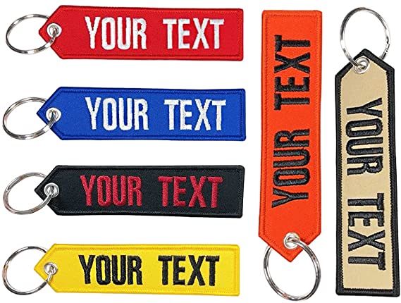 Custom Embroidery Keychain, Personalized Embroidery Any Text Keychain