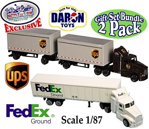 Daron Die-cast UPS (United Parcel Service) & FedEx Ground Tractor Trailers