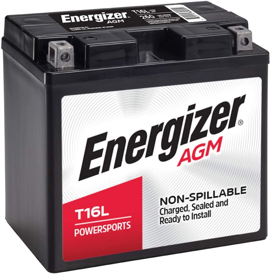 Energizer - ET16L T16L AGM Motorcycle and ATV 12V Battery, 260 Cold Cranking