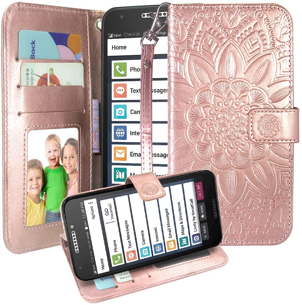 GreatCall Jitterbug Smart2, Harryshell Kickstand Flip PU Leather Protective Wallet Case Cover