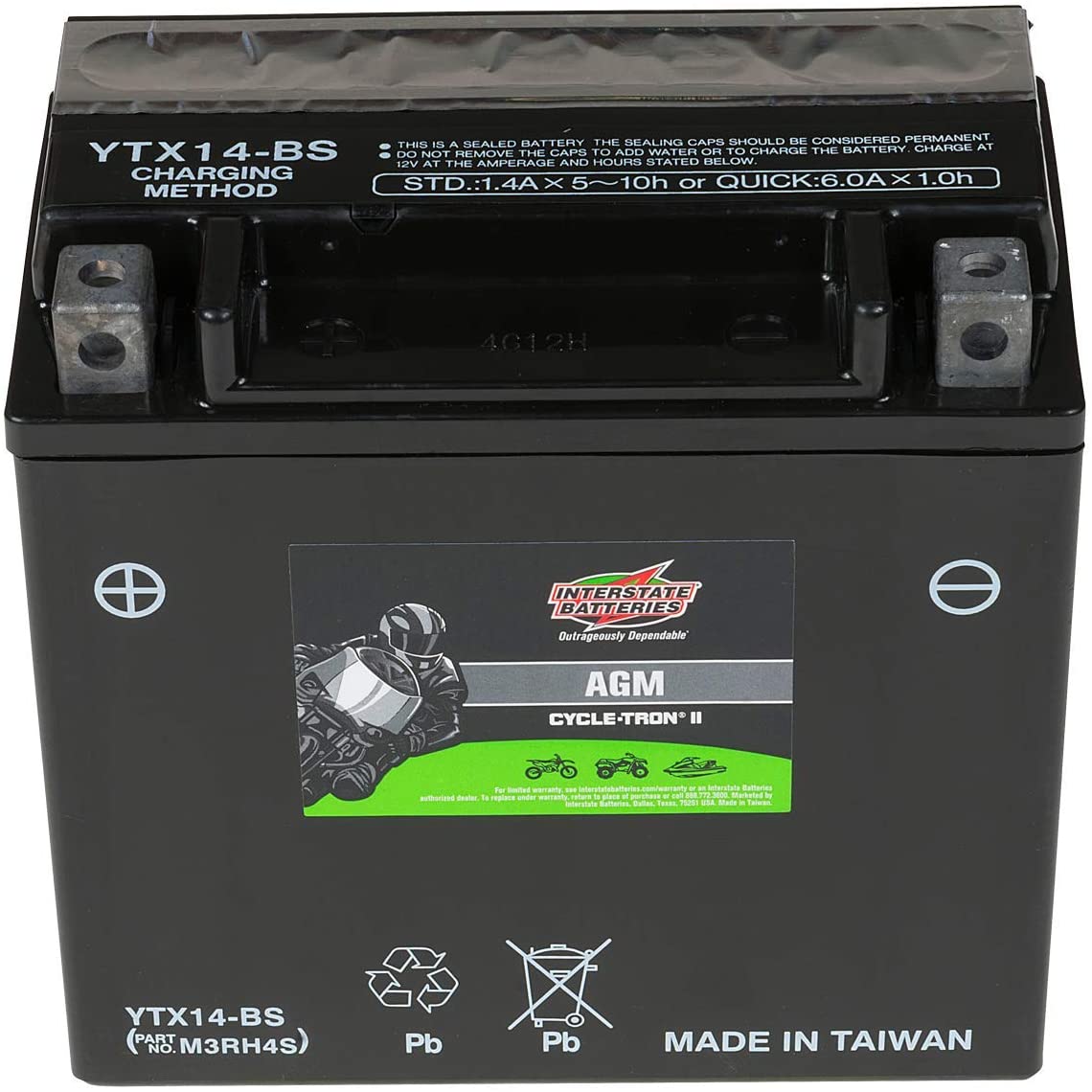 Interstate Batteries CYTX14-BS Cycle-Tron Powersports Battery