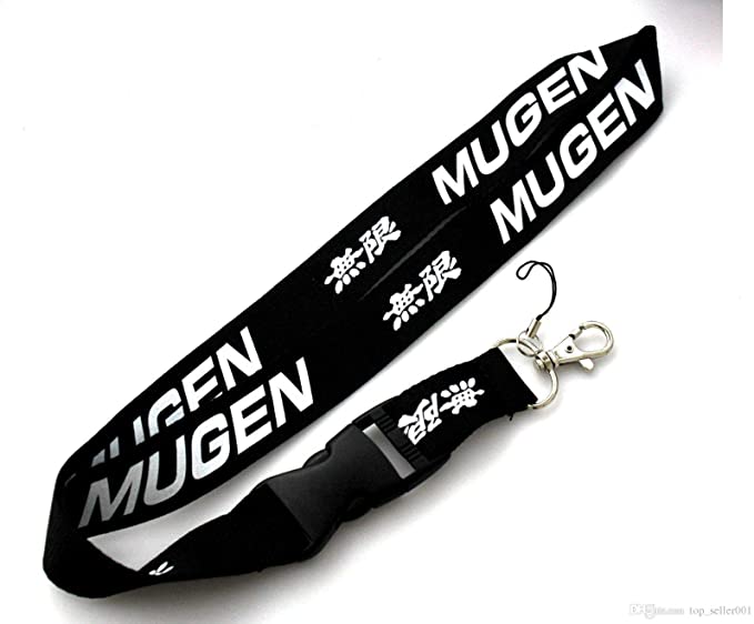 JDM Black mgn Lanyard with Detachable Clip for Motorcycle Key ID Card Mobile Phone Badge Holde