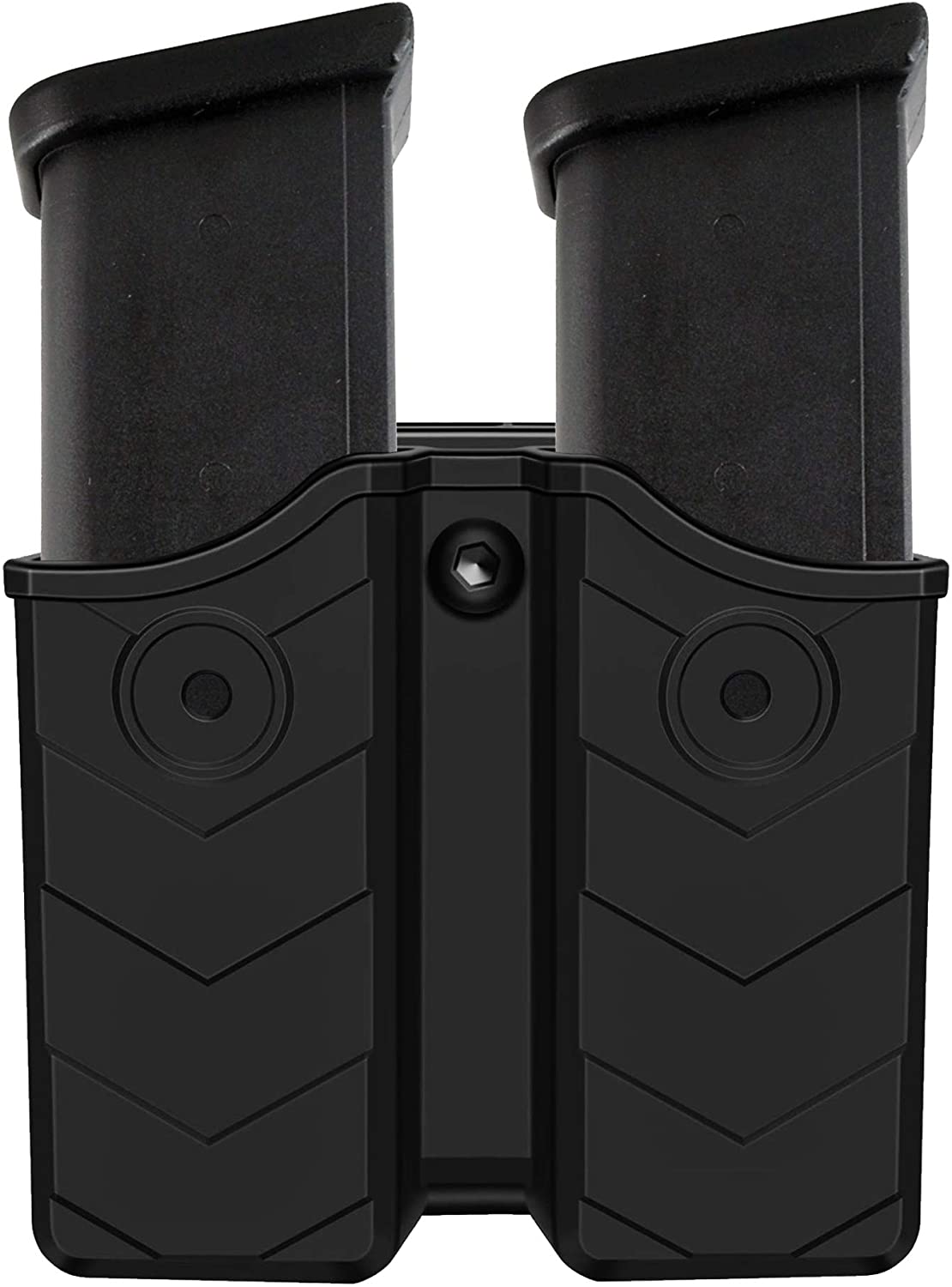 Magazine Holster fit 9mm/.40/.45 Double Stack Magazines, Double Magazine Holder with Adjustable Belt Clip