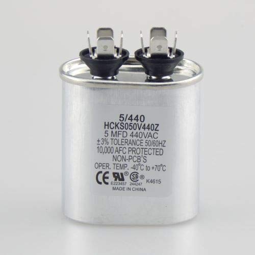 Oval Run Capacitor for Fan Motor Blower Condenser in Air Handler Straight Cool or Heat Pump Air Conditioner