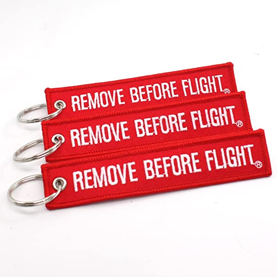 Remove Before Flight Key Chain - 3 Pack Red