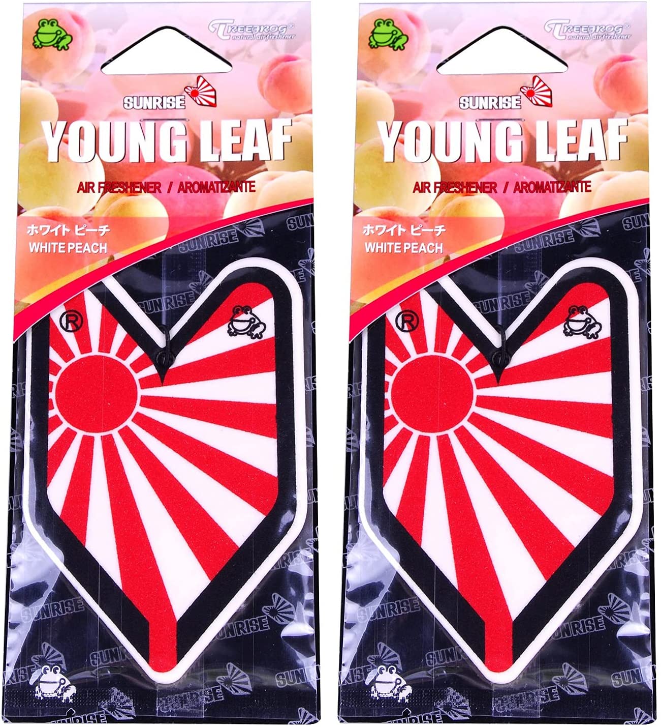 Wakaba Young Leaf YLWP93 Japan Tree Frog Peach Scents JDM Air Freshener