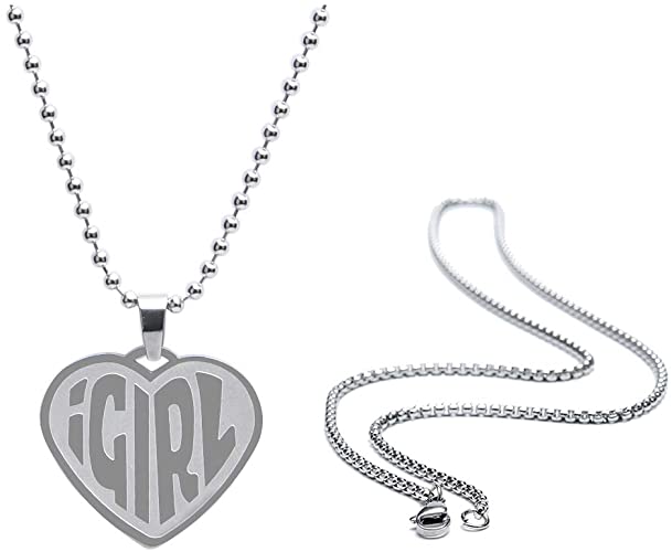 ABONDEVER Igirl Heart Chain Choker Necklace Punk Hip Hop Cute Dainty Gothic Stainless Steel Female Symbol