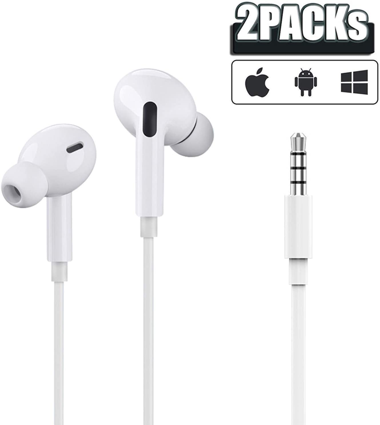 Apple MFi Certified Earbuds with 3.5mm Headphone Plug(Built-in Microphone & Volume Control) in-Ear Headphone Headset Compatible