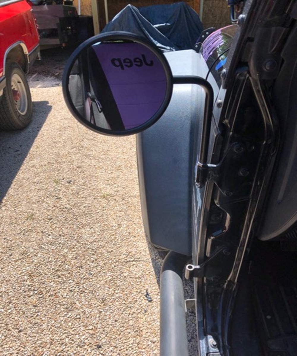 Circular Adventure Door Hinge Mirrors Side View Shake-Proof Door Off Mirror for All Jeep Wrangler