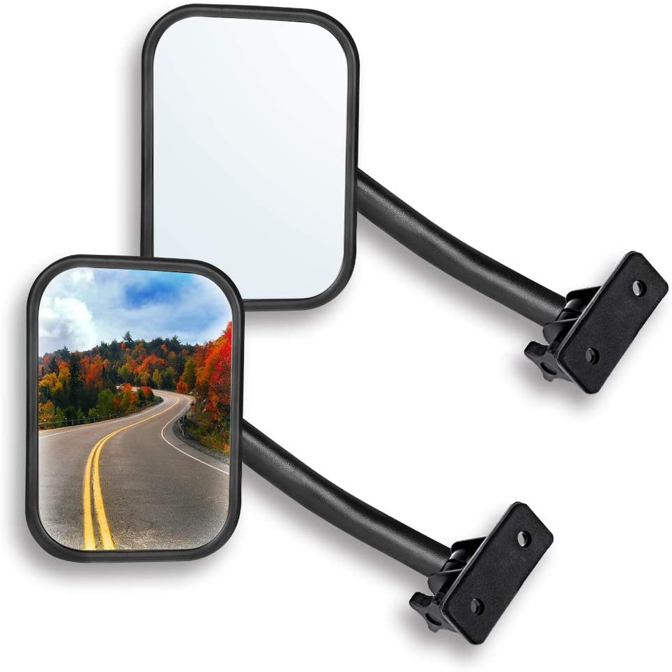 Door Off Mirror Compatible with Jeep Wrangler TJ JK 4x4 Off-road Morror Rectangular Mirrors Quick Release Side View Mirror,