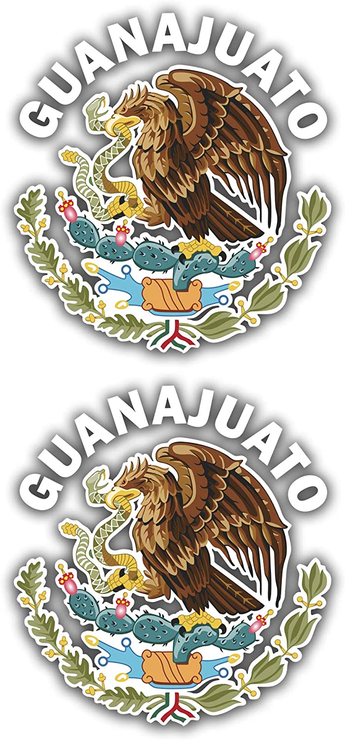 Edward & Co x2 GTO Decal Guanajuato Sticker Mexican Flag Eagle States Aguila Car Window Laptop Vinyl Escudo Bumper
