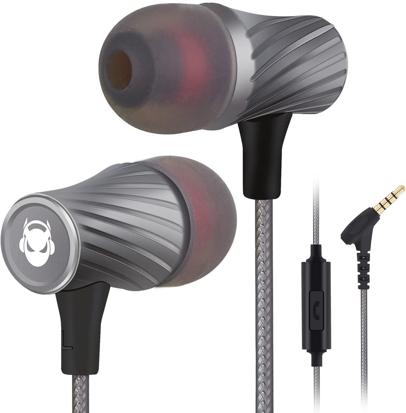 MINDBEAST Super Bass 90%-Noise Isolating Earbuds with Microphone and Case-Amazing Sound Effects and Game Experience