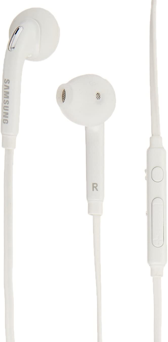 SAMSUNG (2 Pack) OEM Wired 3.5mm White Headset with Microphone, Volume Control, and Call Answer End Button