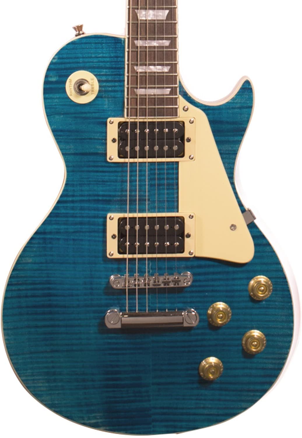 Sawtooth Heritage Series Flame Maple Top Electric Guitar, Cali Blue Flame