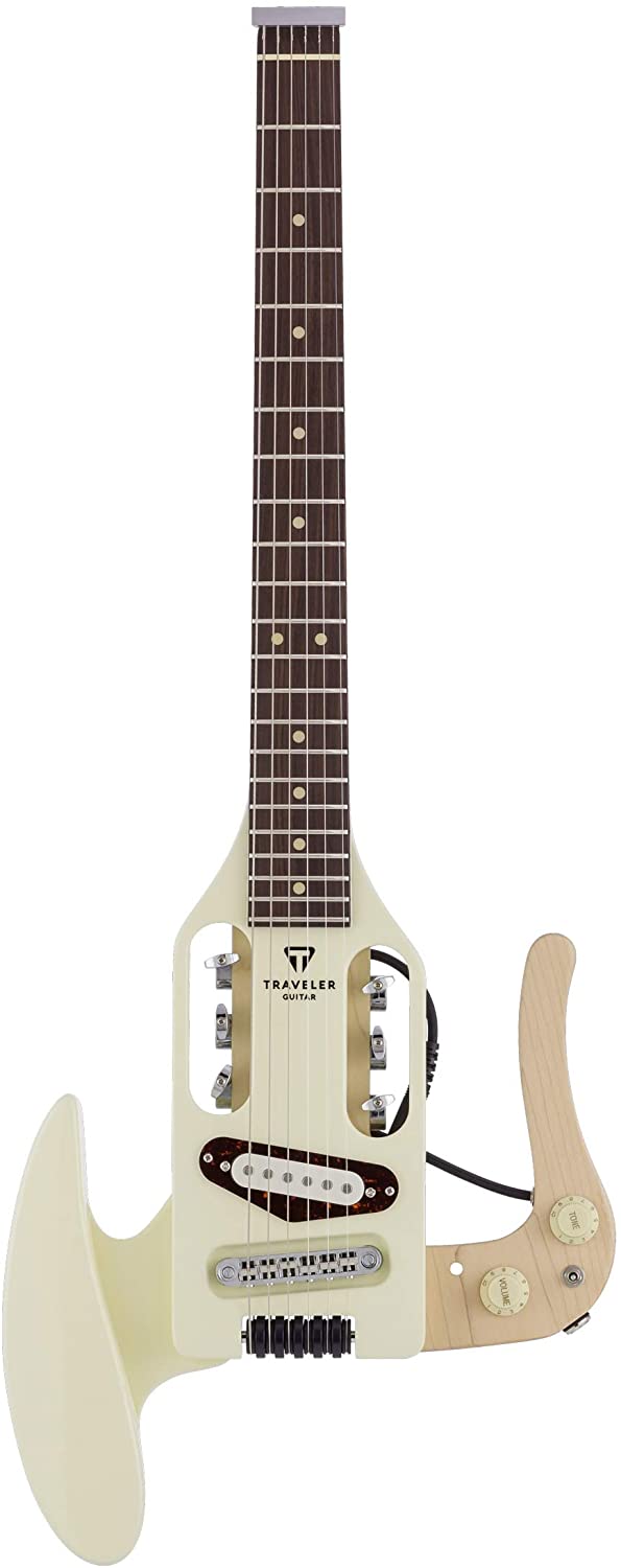 Traveler Guitar 6 String Solid-Body Electric Guitar, Right, Vintage White (PSM VWTGPF)