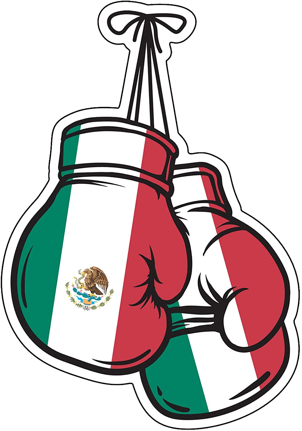 WickedGoodz Mexican Flag Boxing Gloves Vinyl Decal 