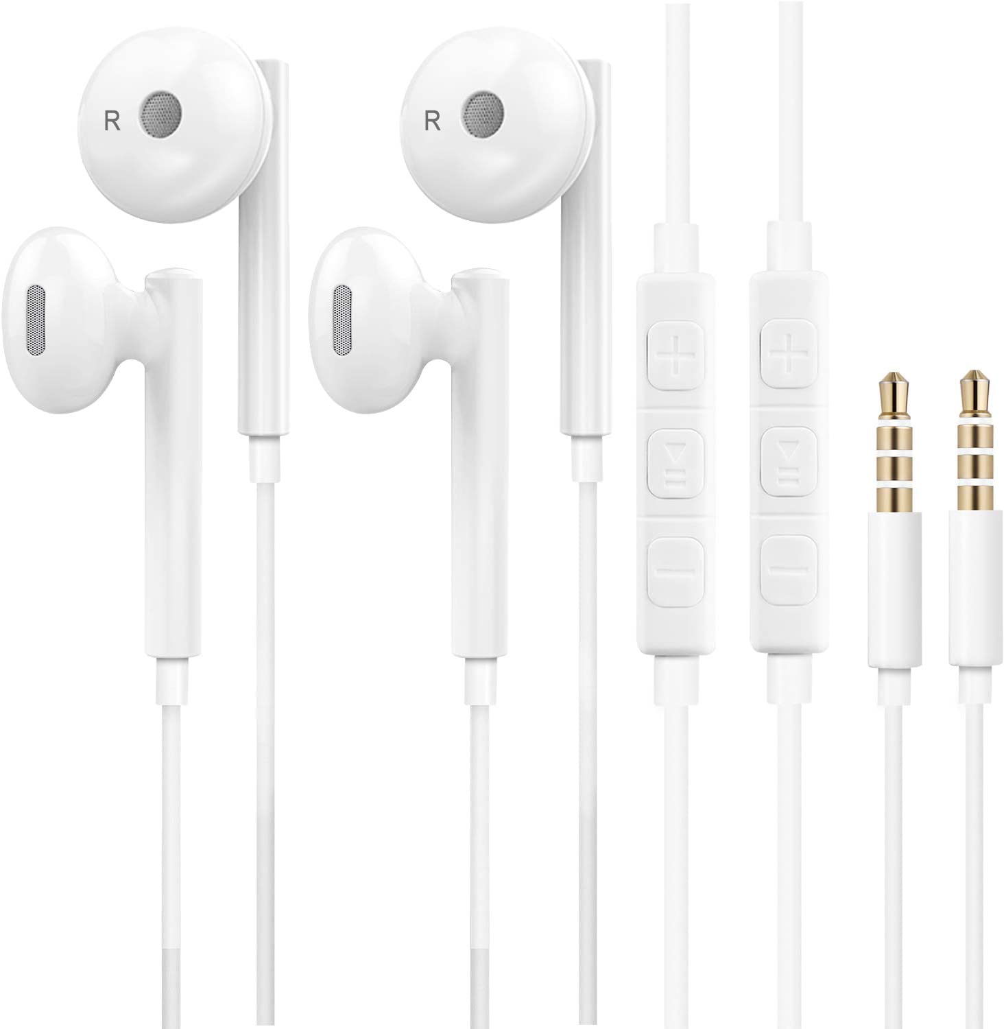 Wired Earbuds Headphones, 3.5mm Jack, Noise Canceling Earphones with Built-in Mic&Volume Control Compatible with All 3.5mm Connector Devices