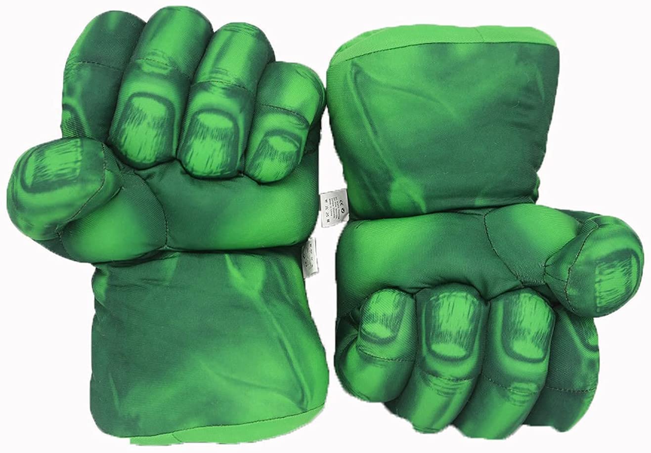 YINGLAIMEI Superhero Boxing Gloves Smash Fists,Incredible Superhero Soft Plush Toy Character Adult Hulk Hands,Birthday Gifts for Kids, Teenagers,Girls and