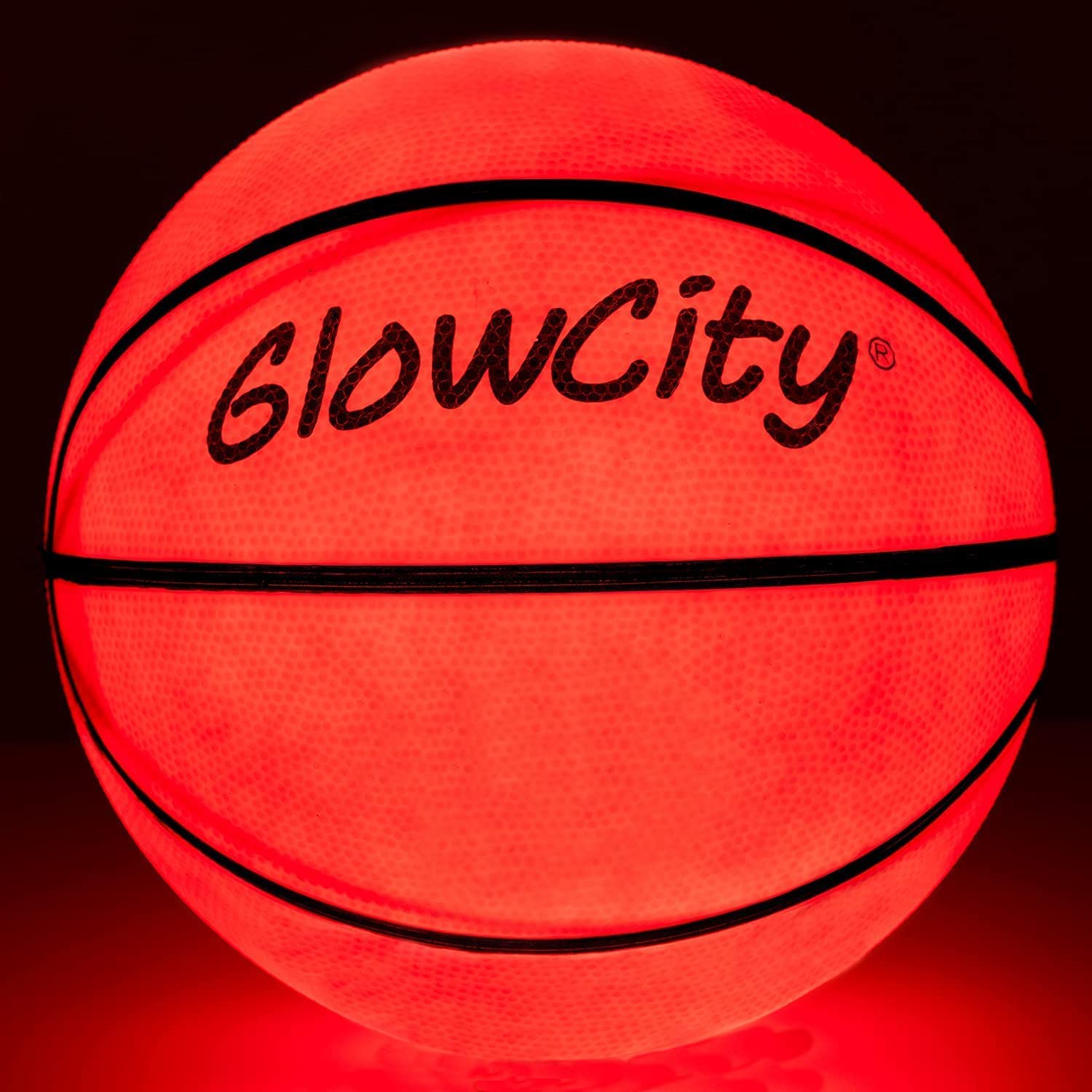 GlowCity Glow in The Dark Basketball - Light Up, Youth Size Basketballs with 2 LED Lights and Pre-Installed Batteries - Gift Ideas for Teen Boys and Girls﻿