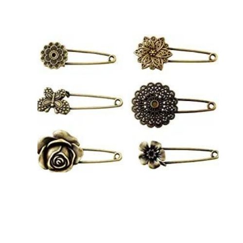 ALL-in-ONE-6pcs-Assorted-Bronze-Vintage-Brooch-Pin