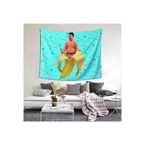 Melyar Saved by The Gibby Boutique Wall Tapestry Pop Art Retro Micro Microfiber Peach Peach Home Decoration 60x51inch