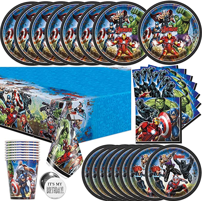 Marvel-Avengers-Party-Supplies-and-Decorations-for-Superhero-Birthday-Party-Serves-16-Guests
