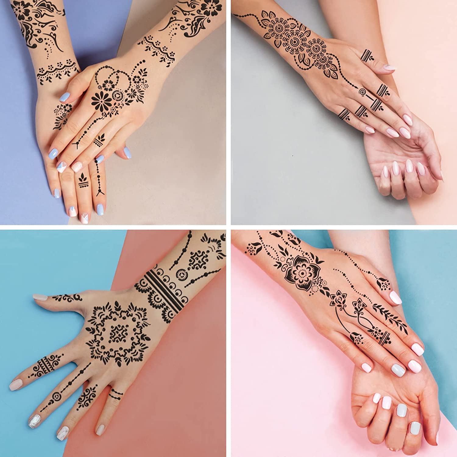 Large-Henna-Tattoo-Kit-12-Sheets-Henna-Tattoo-Stencil-for-Hand-Forearm-Glitter
