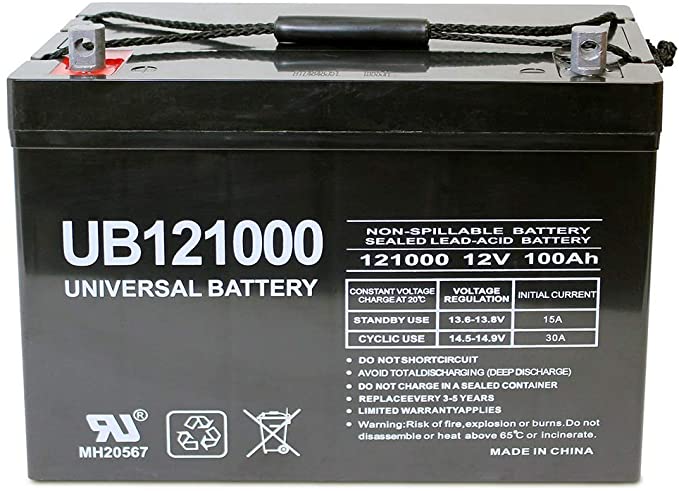 12V 100Ah AGM Sealed Lead Acid Battery UB121000 Group 27