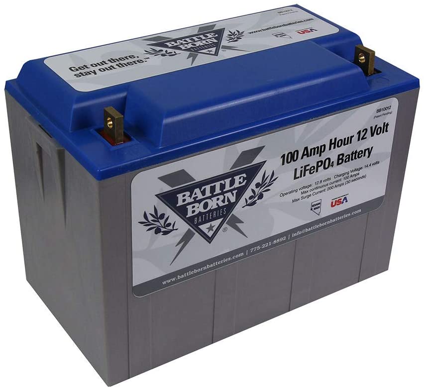 Battle Born Batteries LiFePO4 Deep Cycle Battery - 100Ah 12v with Built-In BMS