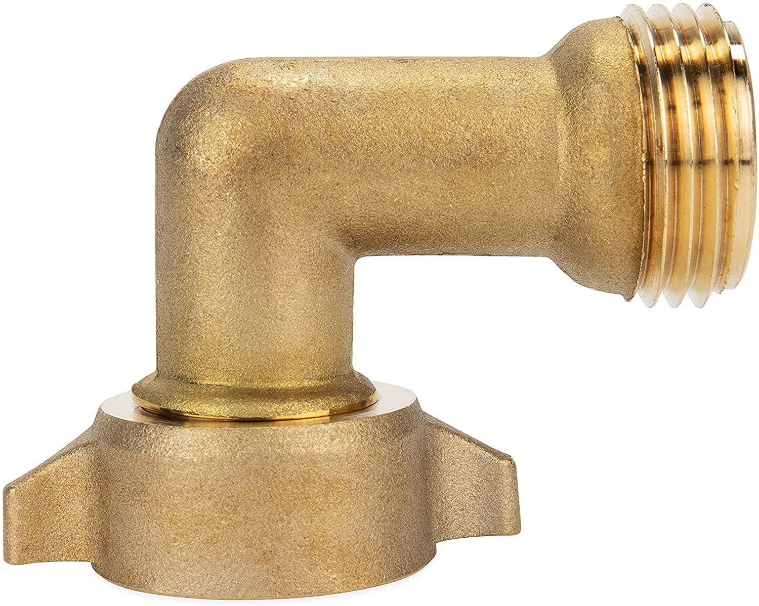 Camco (22505) 90 Degree Hose Elbow- Eliminates Stress and Strain On RV Water Intake Hose Fittings, Solid Brass