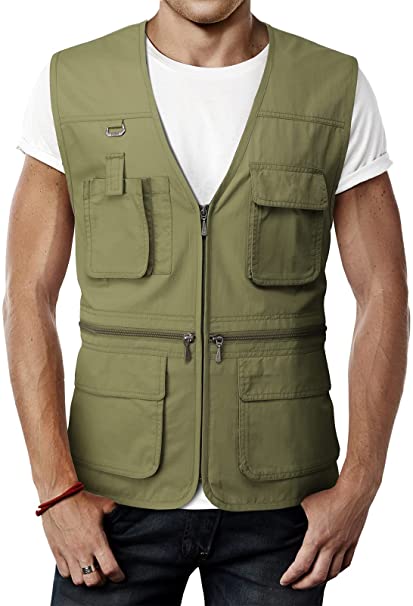 H2H Men's Active Wear Outdoor Vests Work Safari Fishing Travel Utility Summer Vest