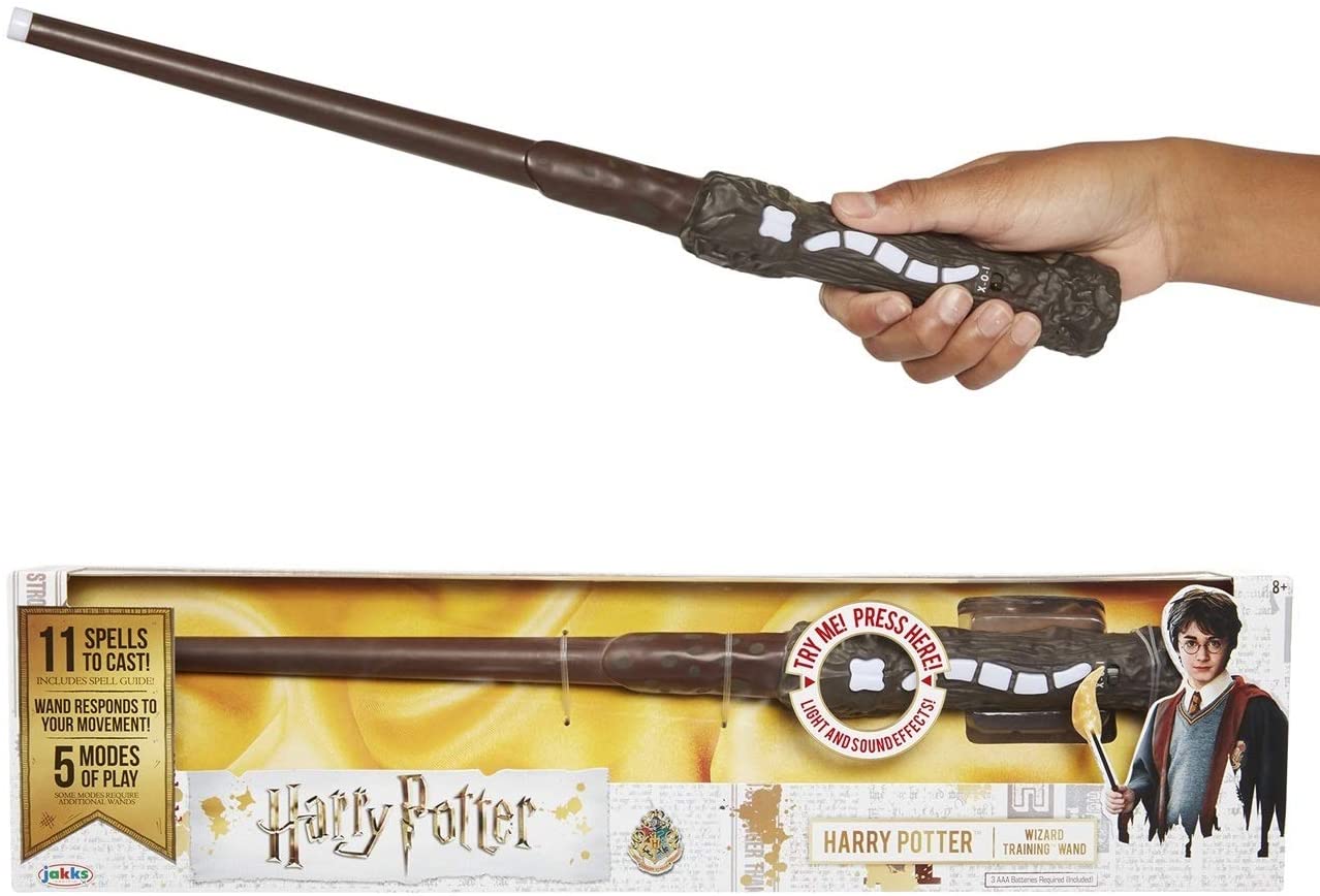 Harry Potter, Wizard Training Wand - 11 SPELLS To Cast Official Toy Wand with Lights & Sounds
