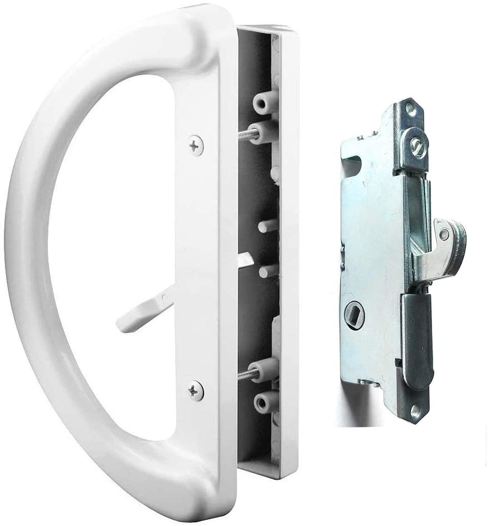 Patio Door Handle Set + Mortise Lock 45° Perfect Replacement for Sliding Glass Door Fits