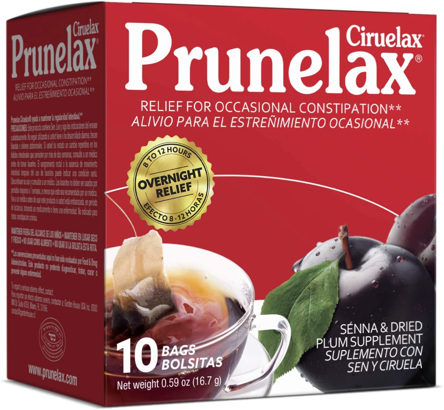 Prunelax Ciruelax Natural Laxative Regular for Occasional Constipation